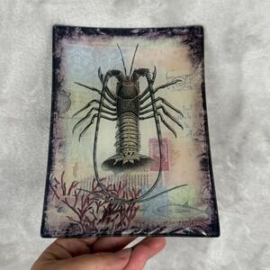 Vintage Nautical Lobster Decorative Tray Trinket Dish Coastal Beach Decor
